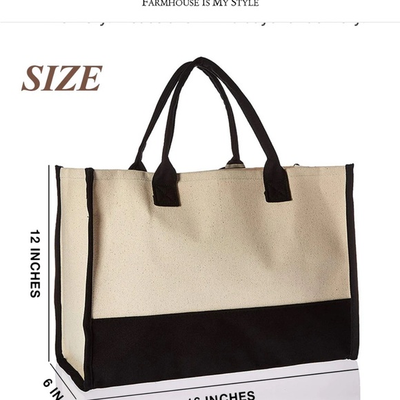 Farmhouse is my Style/ Home Sweet Farm Initials Canvas Tote Bag “B” New - Picture 2 of 5